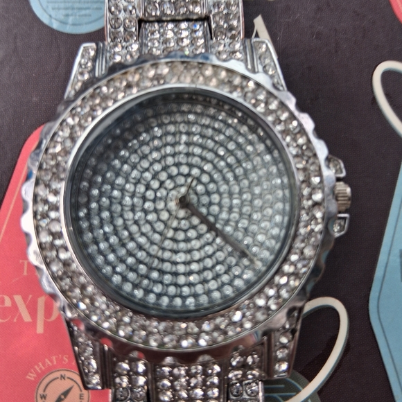Silver Crystal-Studded Watch - Picture 2 of 5